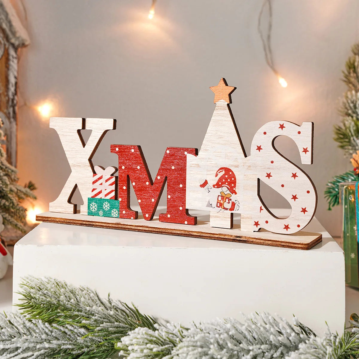 1PC, Wooden Christmas Letter Decorative Item, Suitable for Christmas Decorative Items