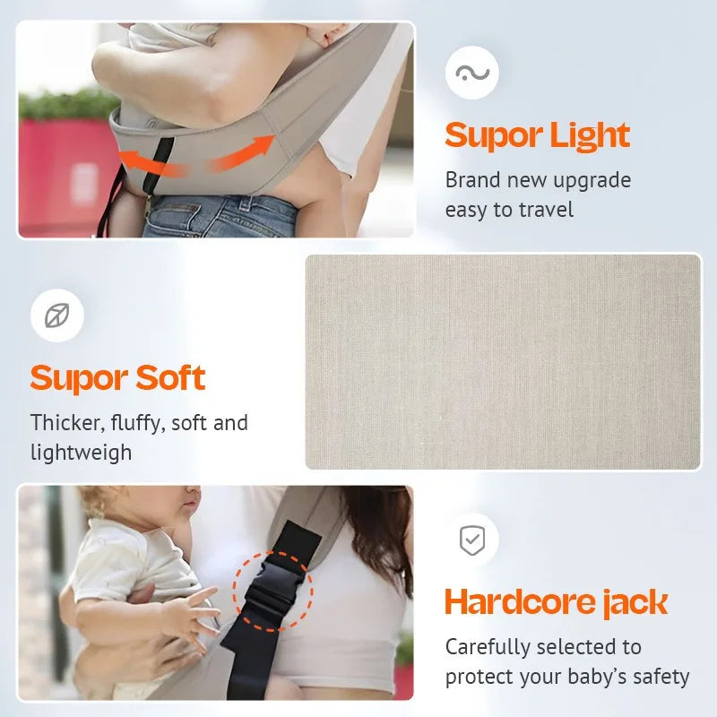 PANGDUBE Baby Carrier Sling with Hip Seat Ergonomic Design Breathable Mesh Newborn to Toddler Waist Support Hands-Free