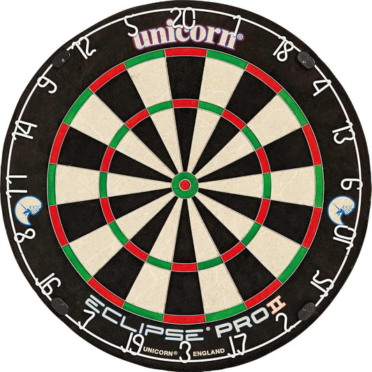 Eclipse Pro/Dartboard with Flat Profile Number Ring | Championship Quality Sisal Bristle | Staple-Free Design
