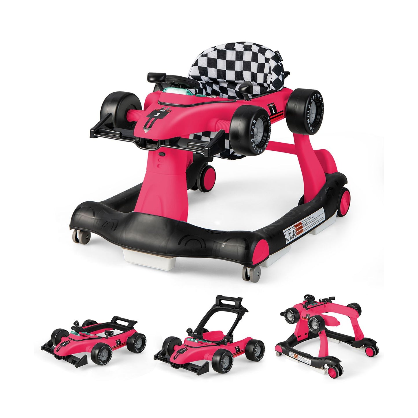 4-In-1 Baby Push Walker with Adjustable Height and Speed