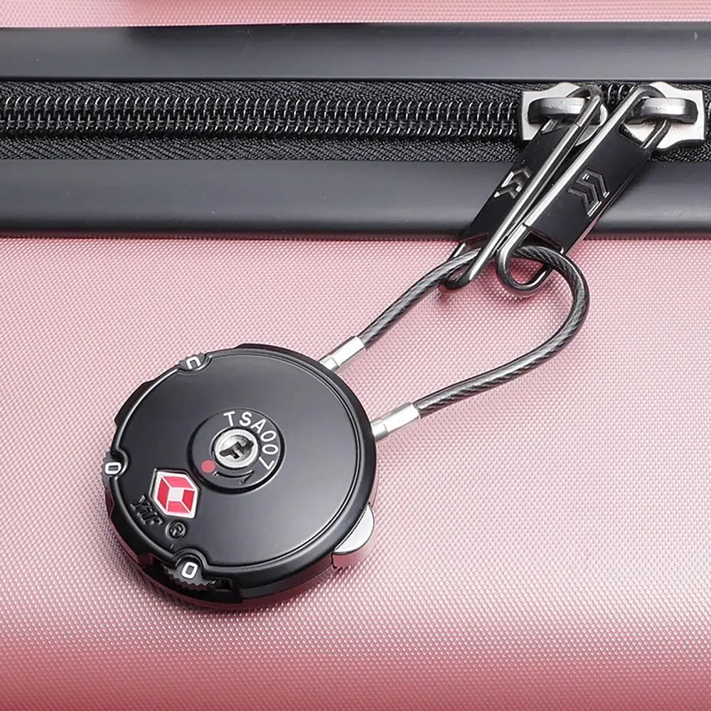 Secure Your Travel: TSA Approved 3-Digit Combination Lock with Steel Wire for Luggage and Suitcases
