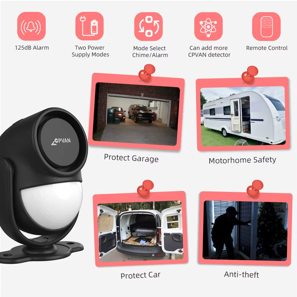 Wireless 433Mhz Infrared Detector Motion Sensor Alarm with Remote Control