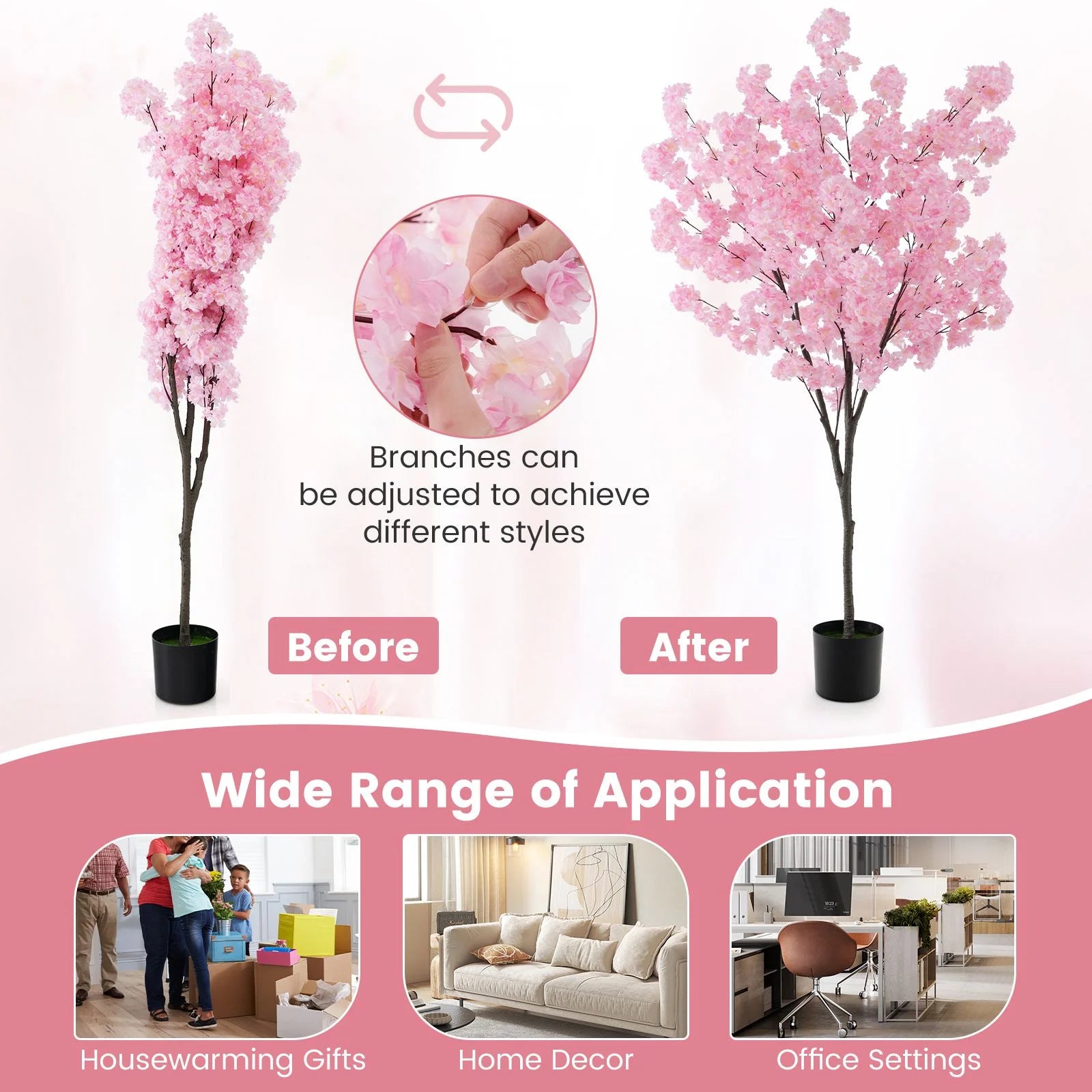 Artificial Cherry Blossom Tree - 190 cm