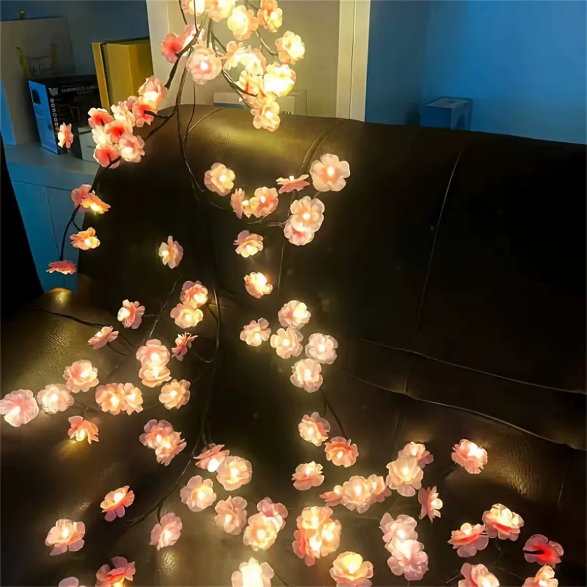 Cherry Blossom 96 Led USB Tree Branch Rattan Lights 8 Modes Colorful String Lamp Decoration