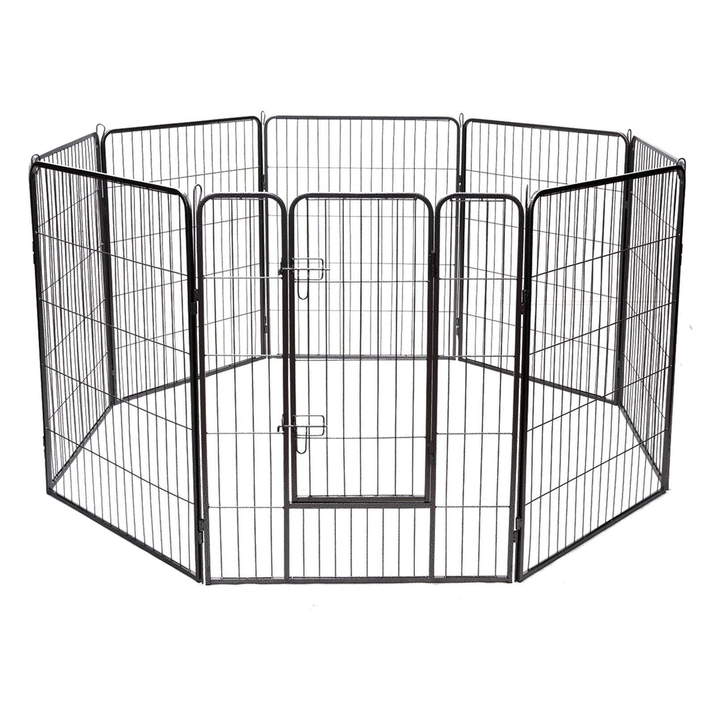 120 cm Durable Rust-Resistant 8-Panel Pet Playpen with Secure Lockable Gate - Perfect for Safe Playtime!