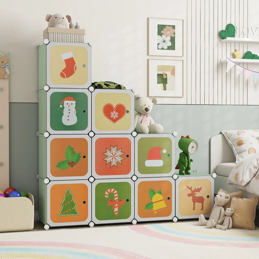 12-Cube Wardrobe for Children - Stylish Baby Dresser and Kids Bedroom Armoire