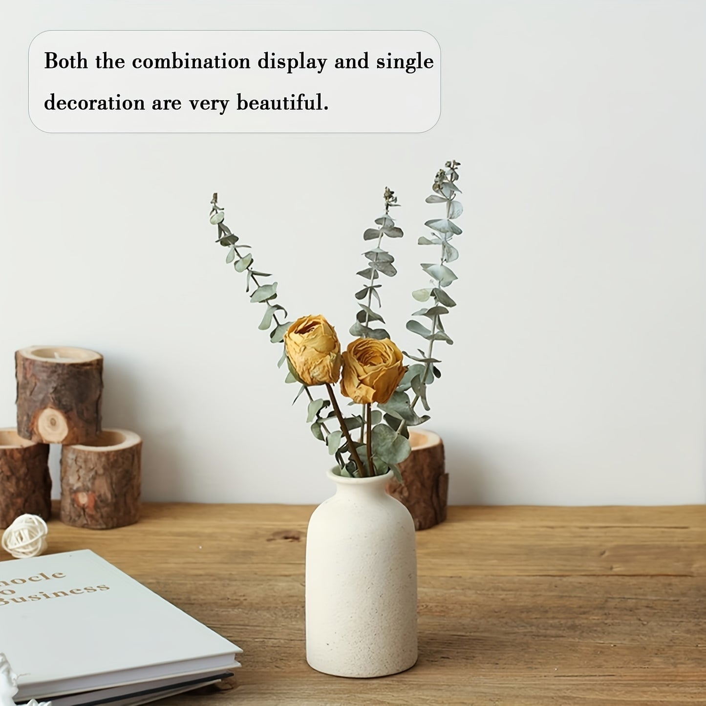 3pcs Bohemian Ceramic Vase Set - Matte Finish, Geometric & Floral Designs
