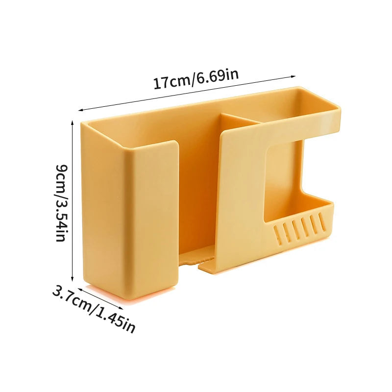 1PC Wall-Mounted Non-Punching Remote Control Storage Box Rack TV Air Conditioning Mobile Phone Charging Rac