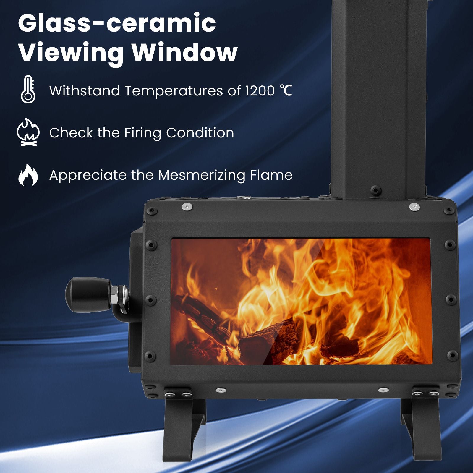 Portable Wood Burning Stove Featuring Dual Cooking Positions