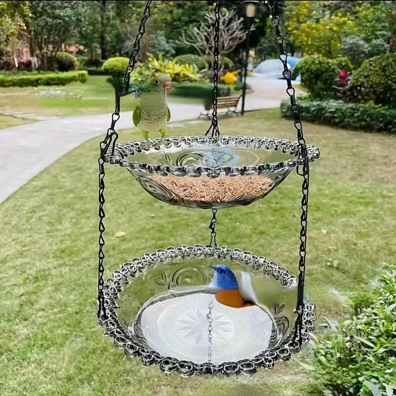 New Bird Flower Shaped Hanging Bird Feeder Birdbath for Garden Yard Farm Supplies Hummingbird Feeder Supplies Birdbath Bird Bath