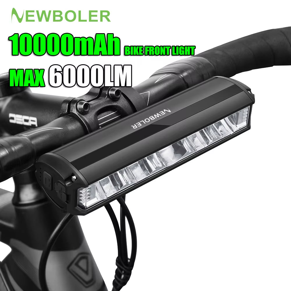 Ultra Bright 6000 Lumen Waterproof Bicycle Front Light - 10000mAh USB Rechargeable MTB & Road Cycling Accessory