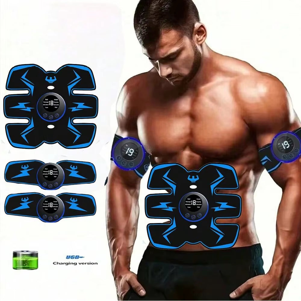 USB Charge Muscle Trainer, EMS Muscle Stimulator, Intelligent Wireless Fitness Apparatus for Men Woman Home Office Exercise