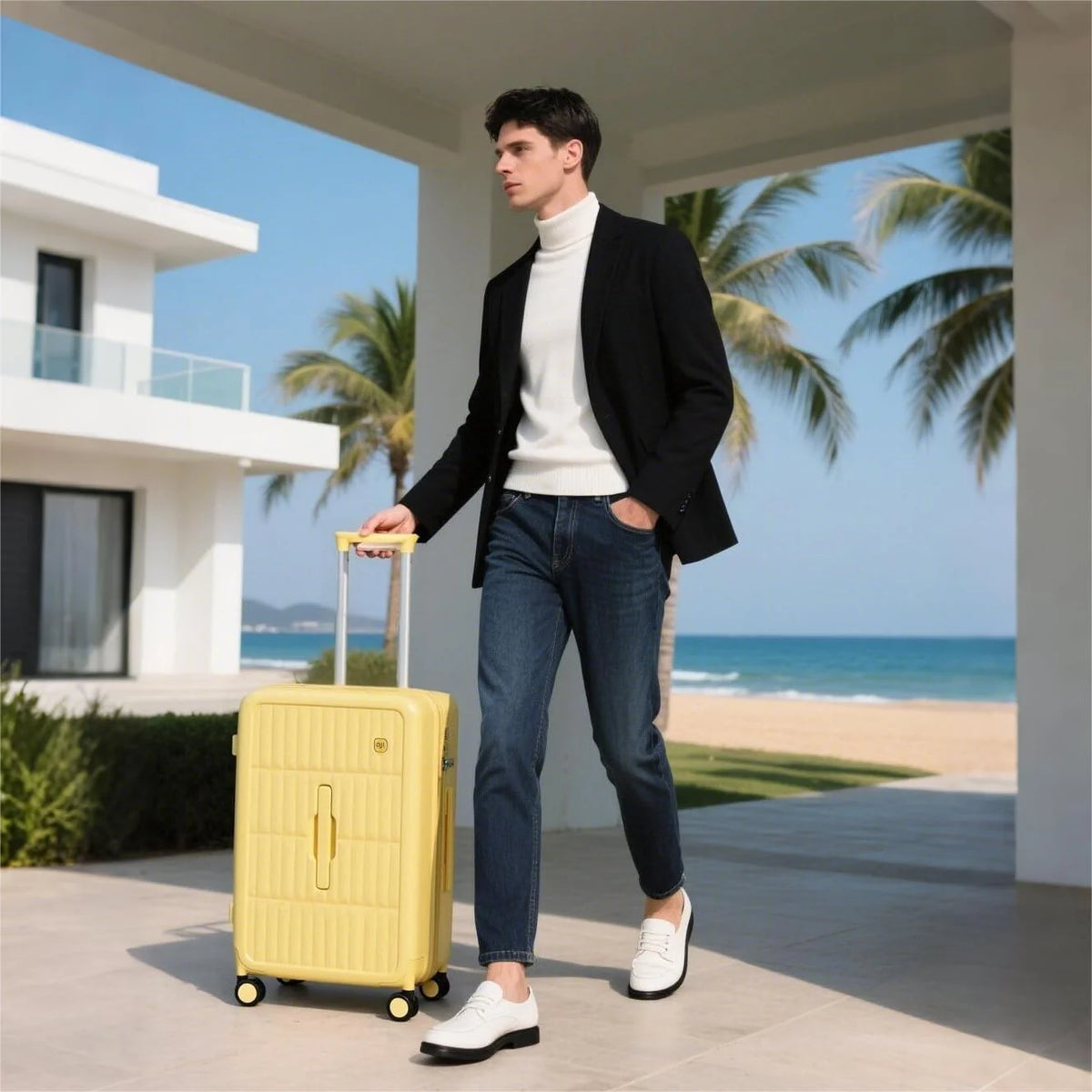 Spacious Hard Shell Suitcase with 8 Spinner Wheels – Smooth-Gliding Travel Luggage for Holidays and Business Trips