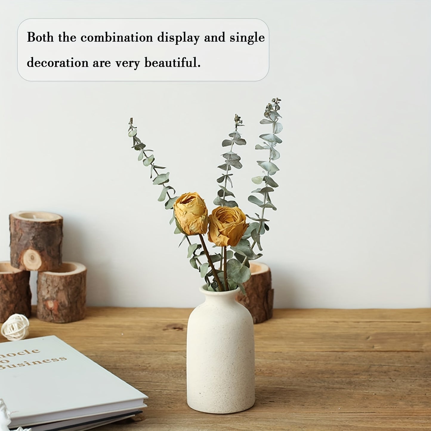 3pcs Bohemian Ceramic Vase Set - Matte Finish, Geometric & Floral Designs