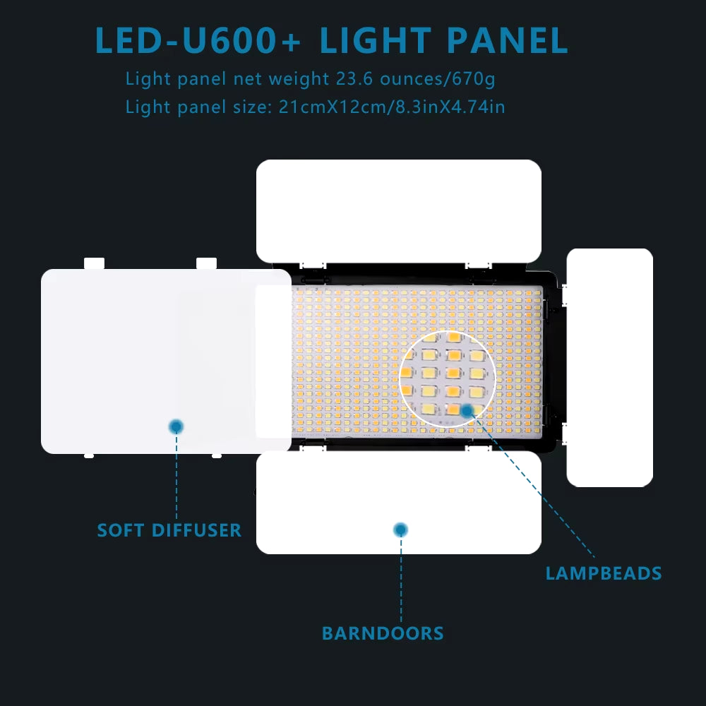 LED Photo Studio Light - Perfect Lighting for TikTok, YouTube, Gaming & Live Streaming - Portable Video Recording & Photography Lamp