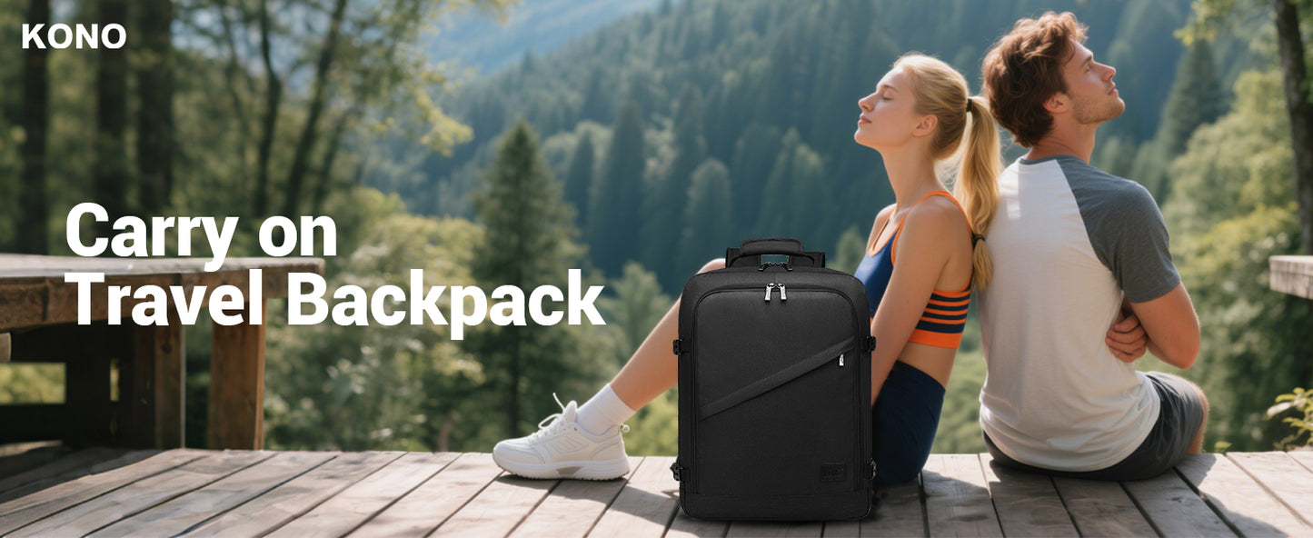 Kono 40x30x20cmRyanair Cabin Backpack Underseat  Carry-On with 15.6" Laptop Compartment - Travel Rucksack
