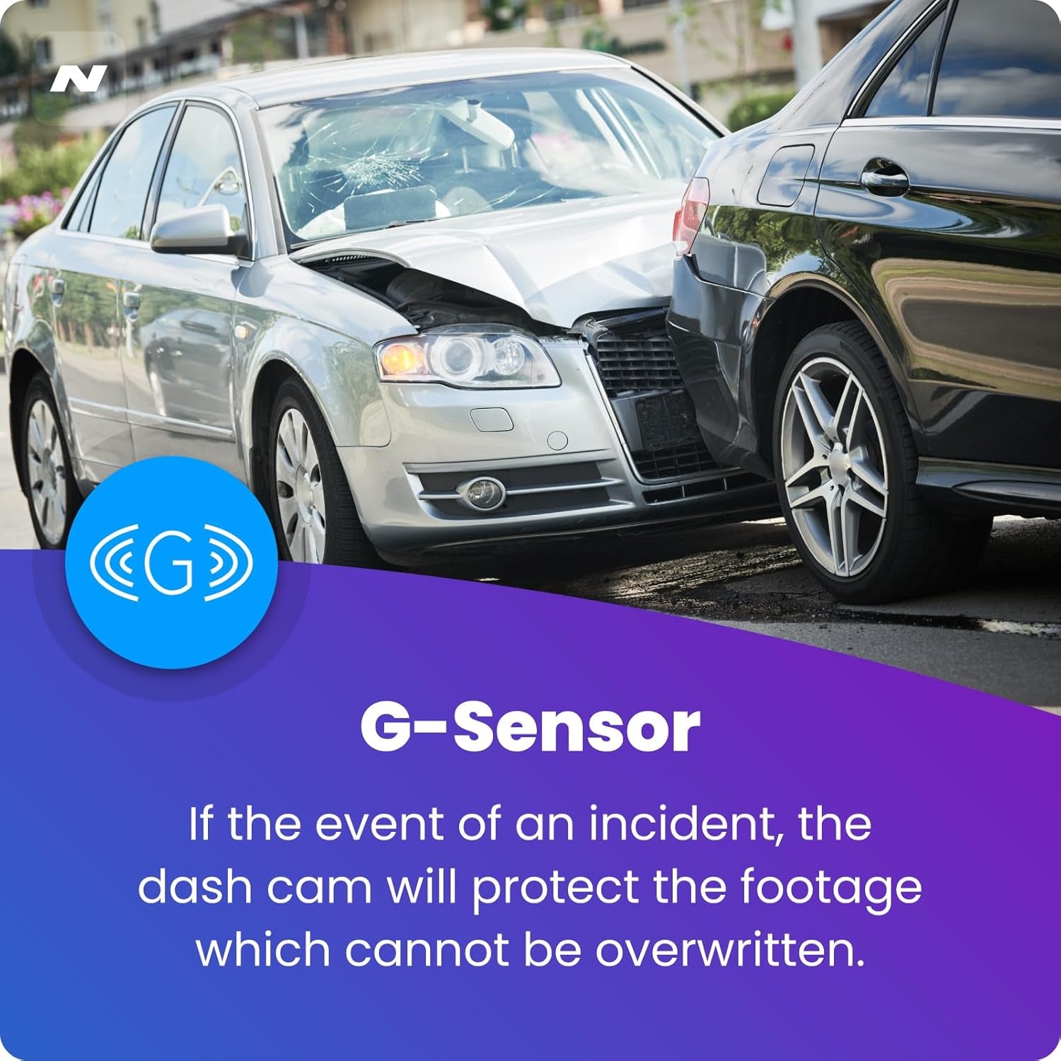 222XR Full HD Dash Camera - 1080P Front & Rear Recording, Night Vision, G-Sensor, Motion Detection, Loop Recording, 2.5" IPS Display, Magnetic Mount