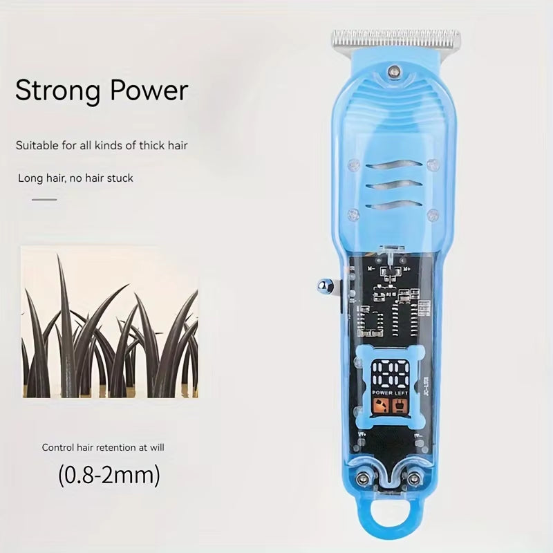 Professional Transparent Body Electric Hair Clipper - USB Rechargeable Trimmer for Men, Perfect Holiday Gift!