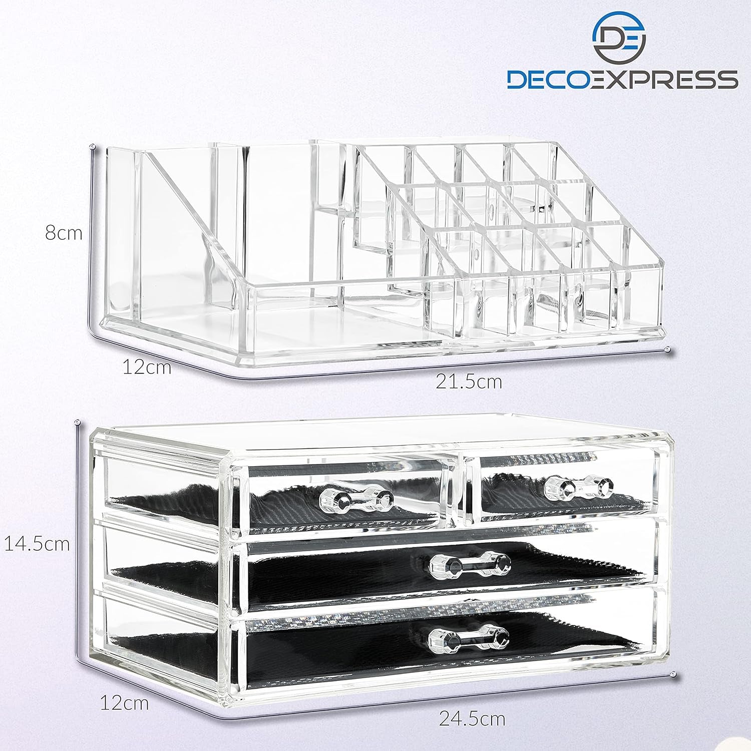 Stylish Acrylic Makeup Organizer - 4-Tier Storage Box with Clear Drawers for Effortless Beauty and Skincare Organization