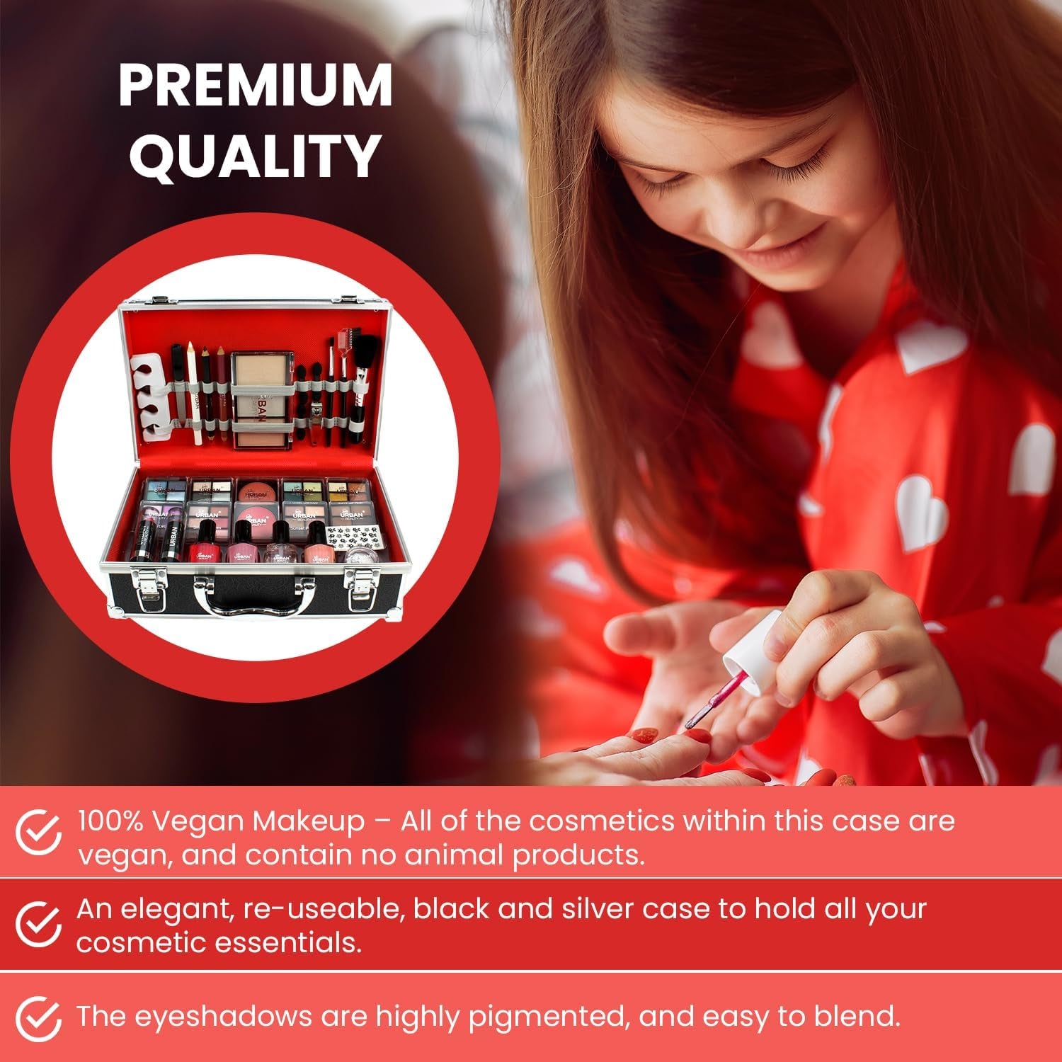 Urban Beauty Divine Vegan French Manicure Makeup Collection – 76-Piece Ultimate Vanity Set