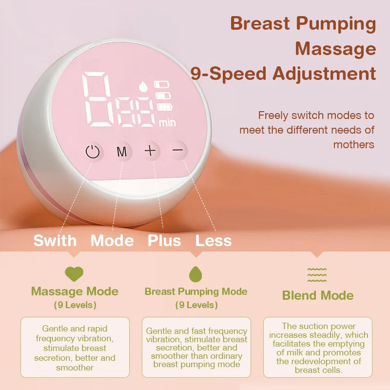 Smart Silent Electric Breast Pump - High Suction, Comfortable & Painless