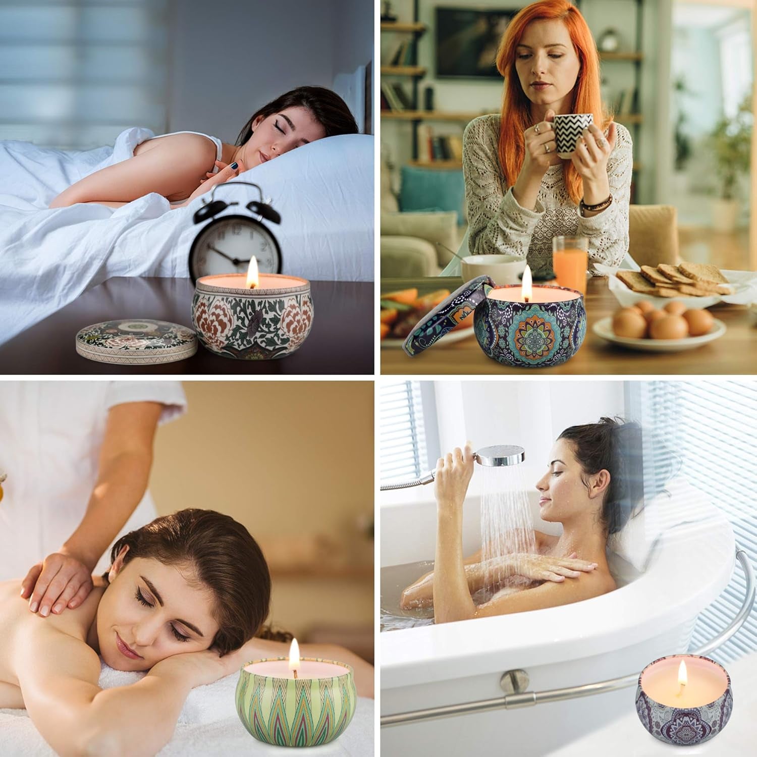 Indulge Her Senses: 12-Pack Long-Burning Soy Wax Candle Gift Set with Essential Oils for Birthdays and Special Occasions