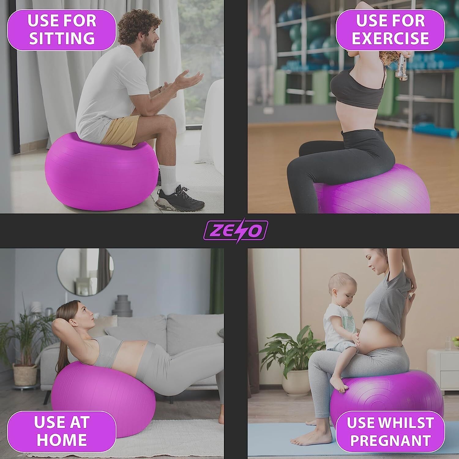 EXERCISE GYM BALL SWISS PILATES YOGA CORE TRAINING