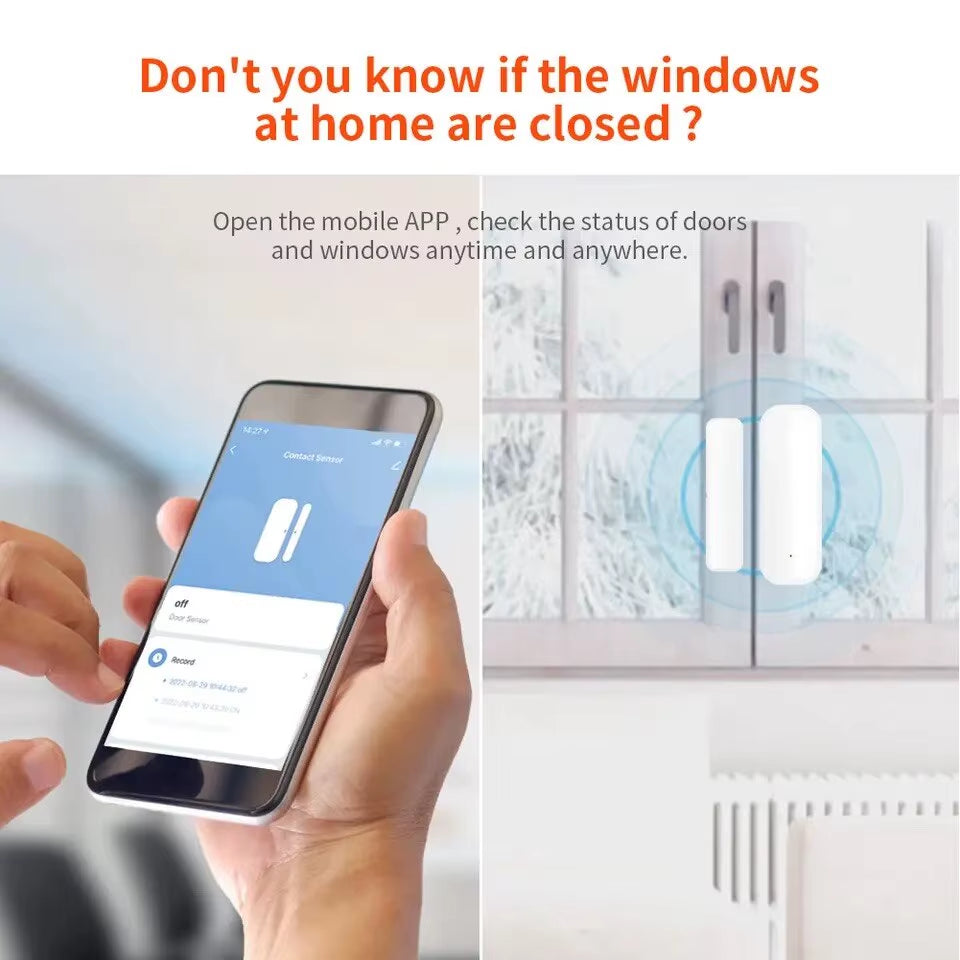 Smart WiFi Door & Window Sensor - Compatible with Alexa & Google Home for Ultimate Home Security