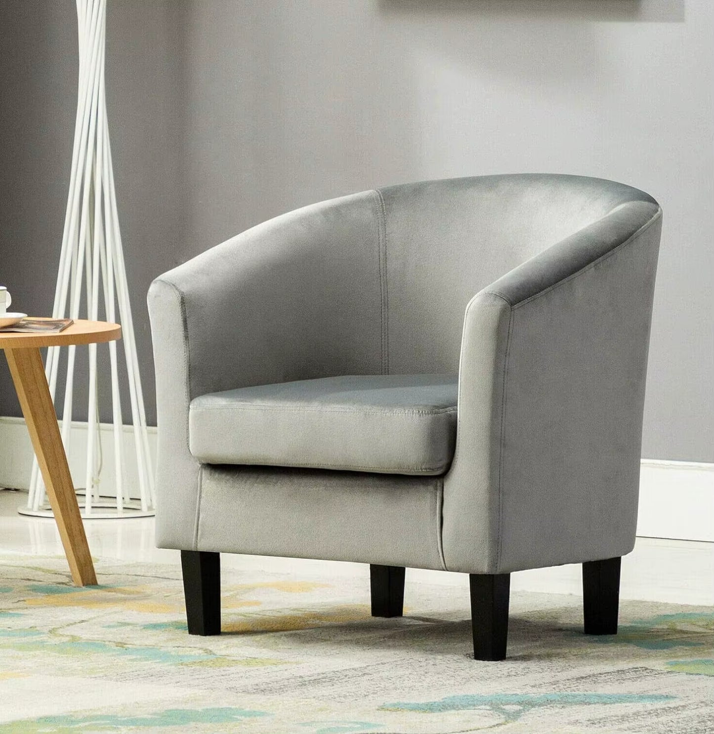 Velevt Fabric Tub Chair, Upholstered Armchair