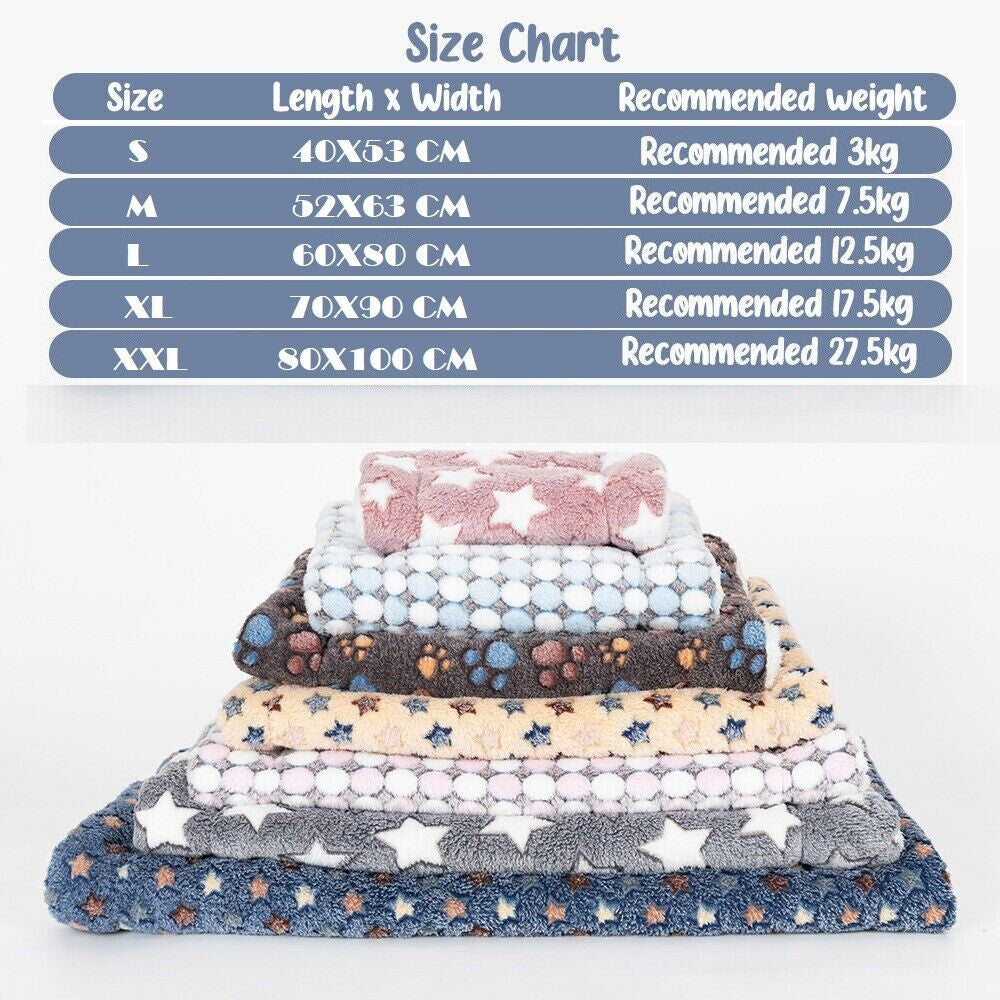 Cozy Fleece Pet Blanket Pad - Soft Thermal Bed for Cats and Dogs