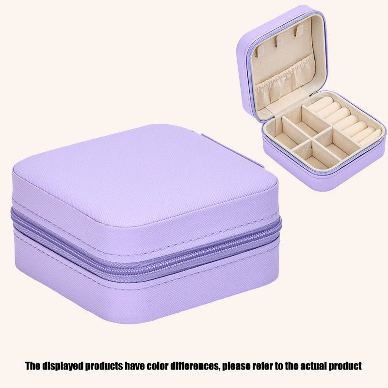 Compact Travel Jewellery Organizer - Stylish Leather Case for Earrings, Necklaces & Rings