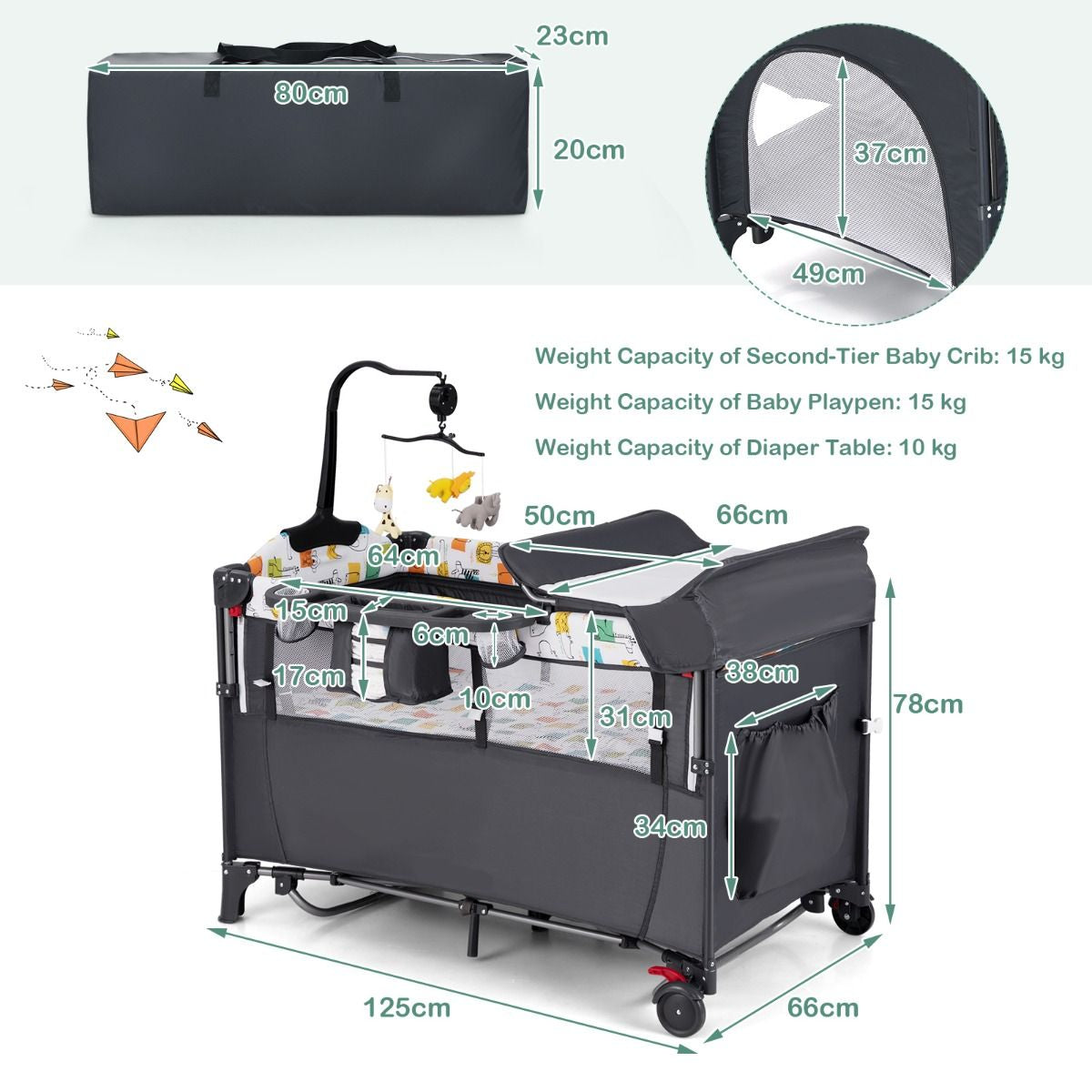 Versatile 5-in-1 Baby Bassinet & Bedside Sleeper with Nappy Changing Station and Fun Attached Toys