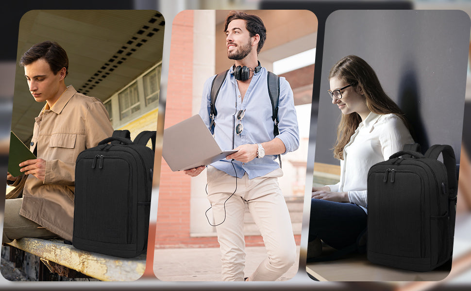 15.6 Inch Laptop Backpack for Men & Women - Business Travel, College, Work Computer Bag & Casual Daypack Rucksack