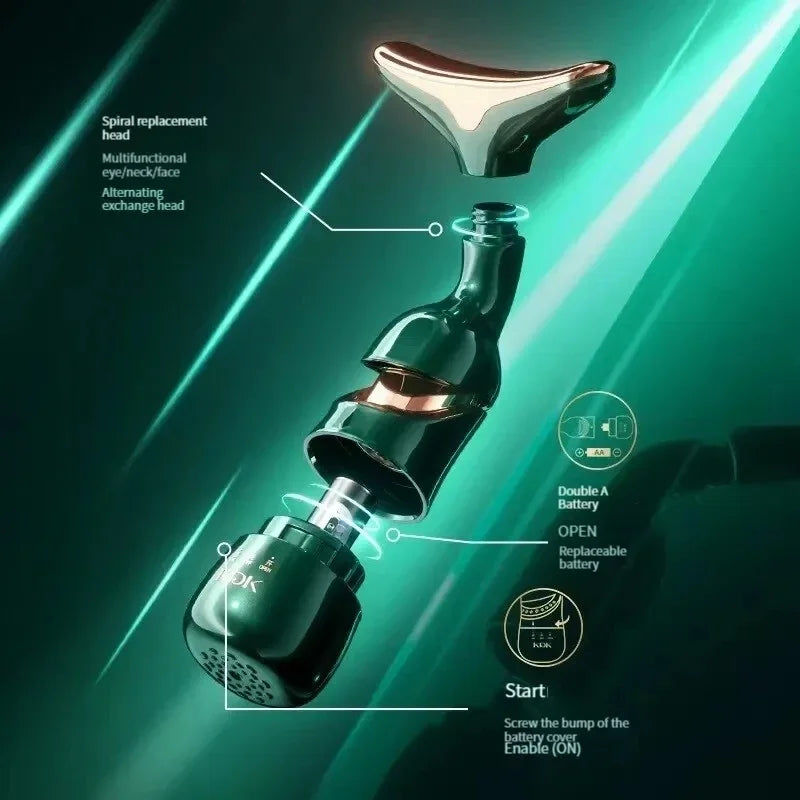 Rejuvenate Your Skin: 3-in-1 EMS Facial Lifting Device for Neck, Face & Eyes - Anti-Aging Massager for Youthful Glow