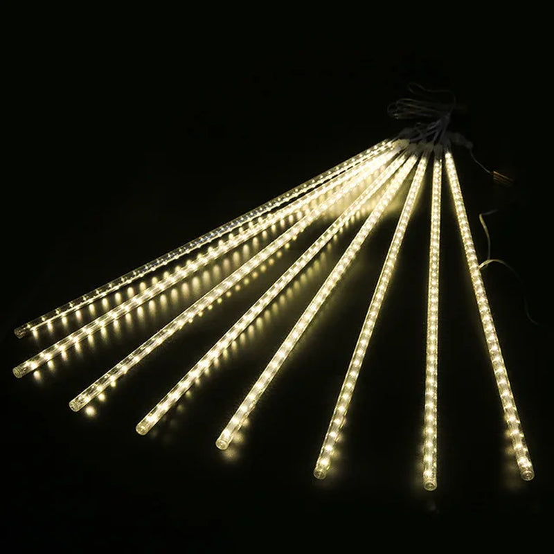 Enchanting LED Meteor Shower Rain Lights - Waterproof Falling Raindrop Fairy String Lights for Holiday Decor & Parties - 30CM Length