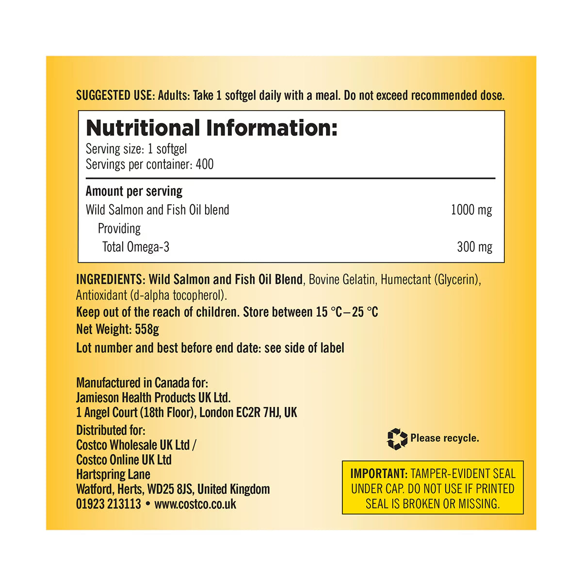 Fish Oil & Omega 3, 400 Count