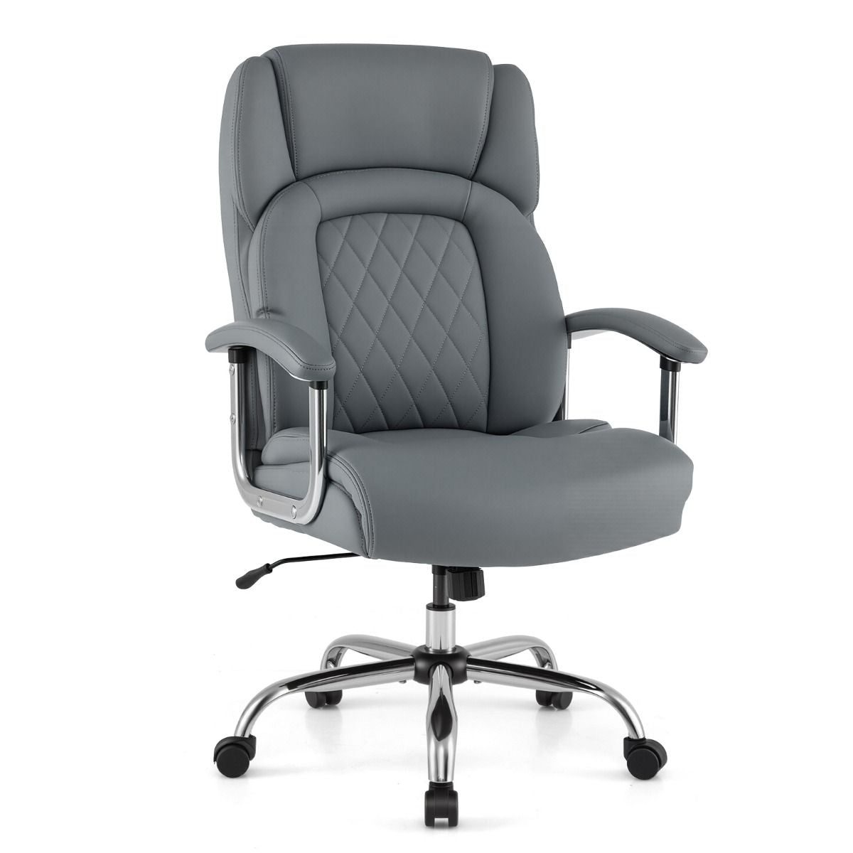 Executive Leather Office Chair with Rocking Functionality and Armrests