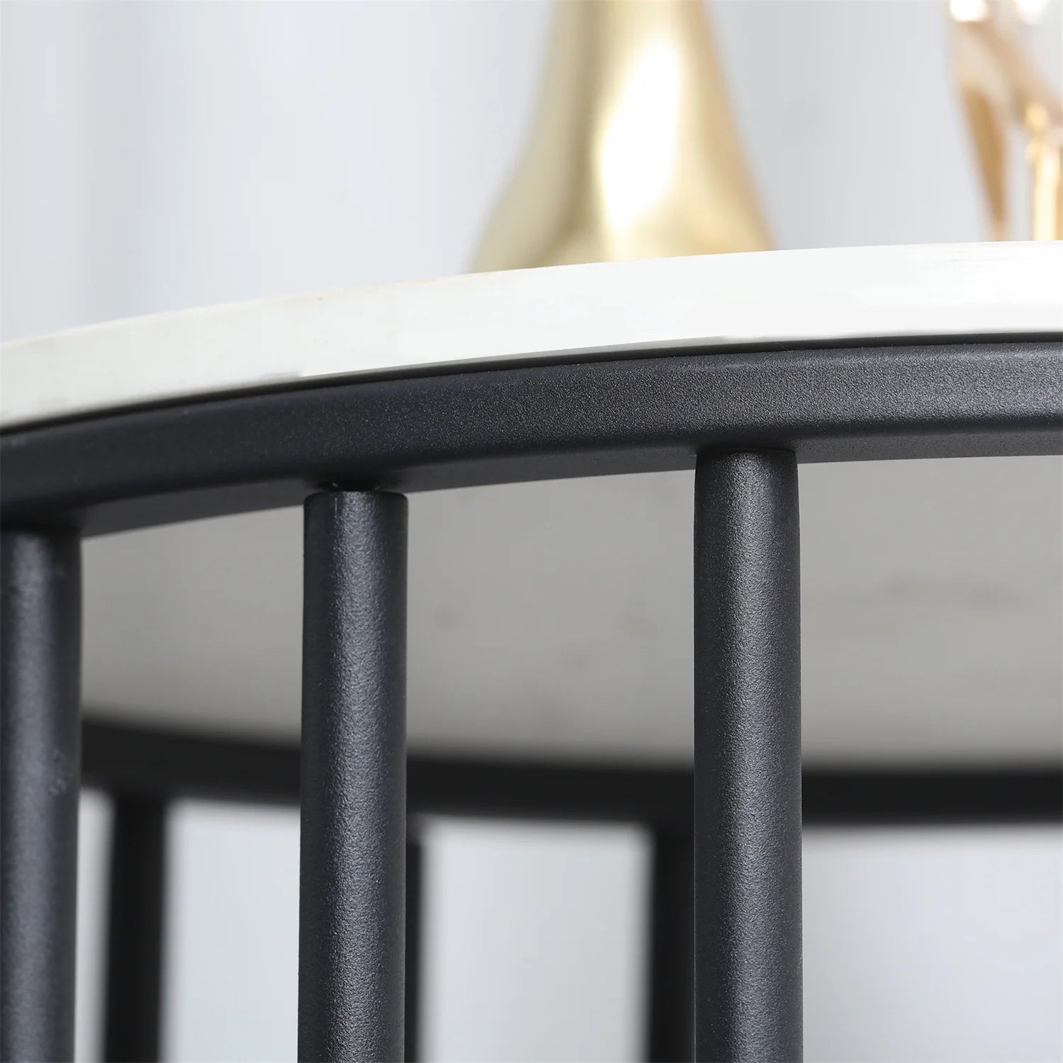 Tall Frame End Table with Sintered Stone Tabletop 