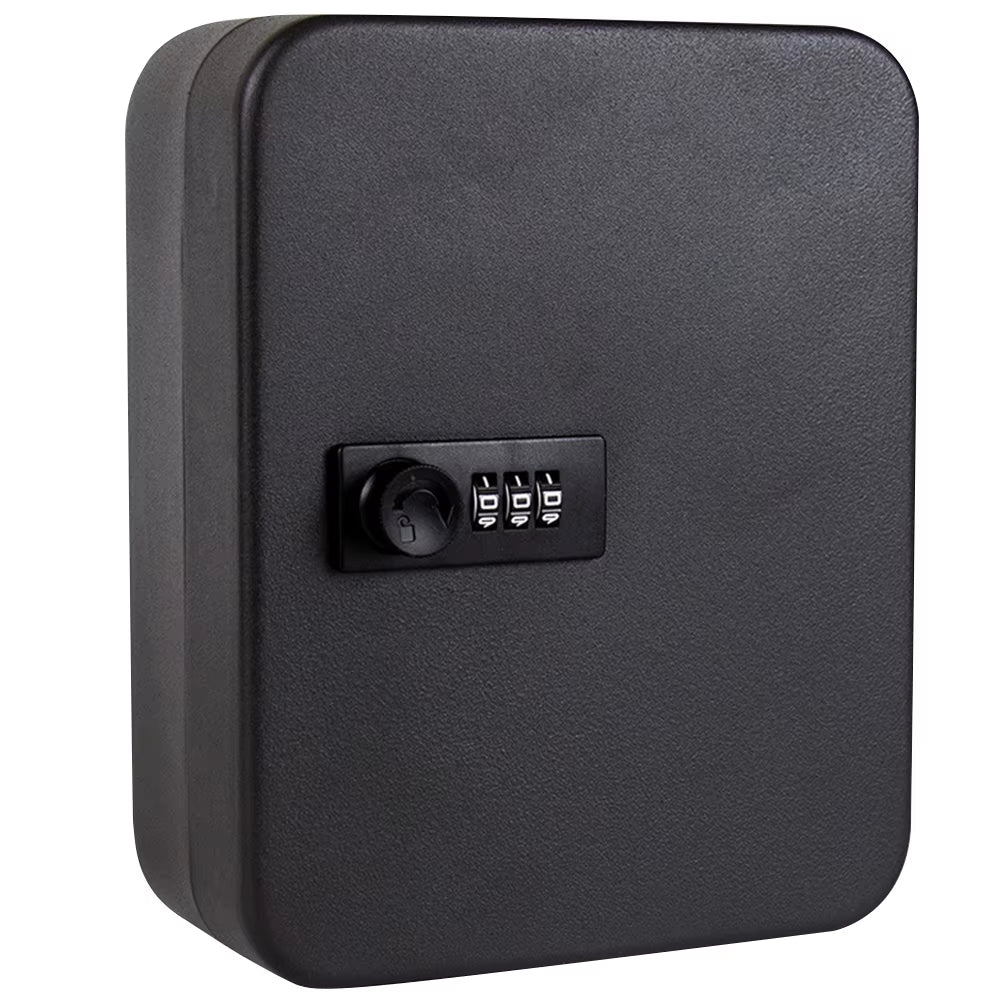 Secure Wall Mount Key Cabinet - Metal Key Storage Box with Code Lock for Home & Office, Holds Up to 20 Keys
