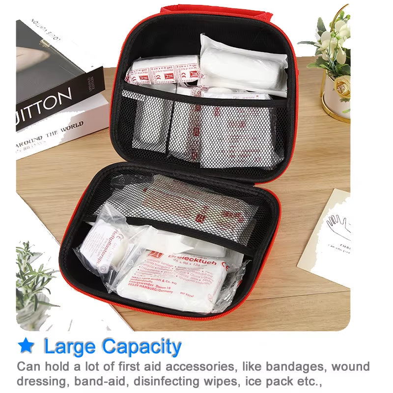 Water-Resistant Portable First Aid Kit Bag with Shoulder Strap - Essential Emergency Kit for Hiking, Travel, Home, and Car