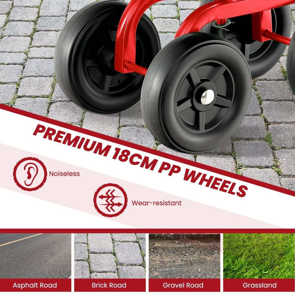 Garden Workseat with 360° Swivel Seat and Adjustable Height