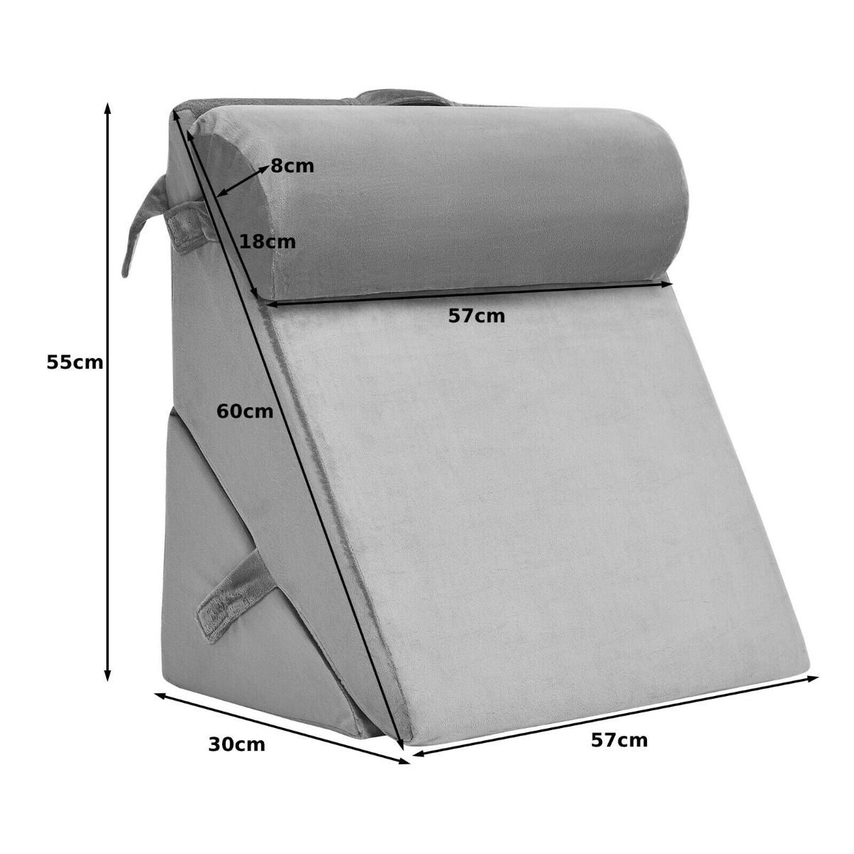 Elevated Bed Wedge Pillow with Headrest and Removable Washable Cover for Reading Comfort