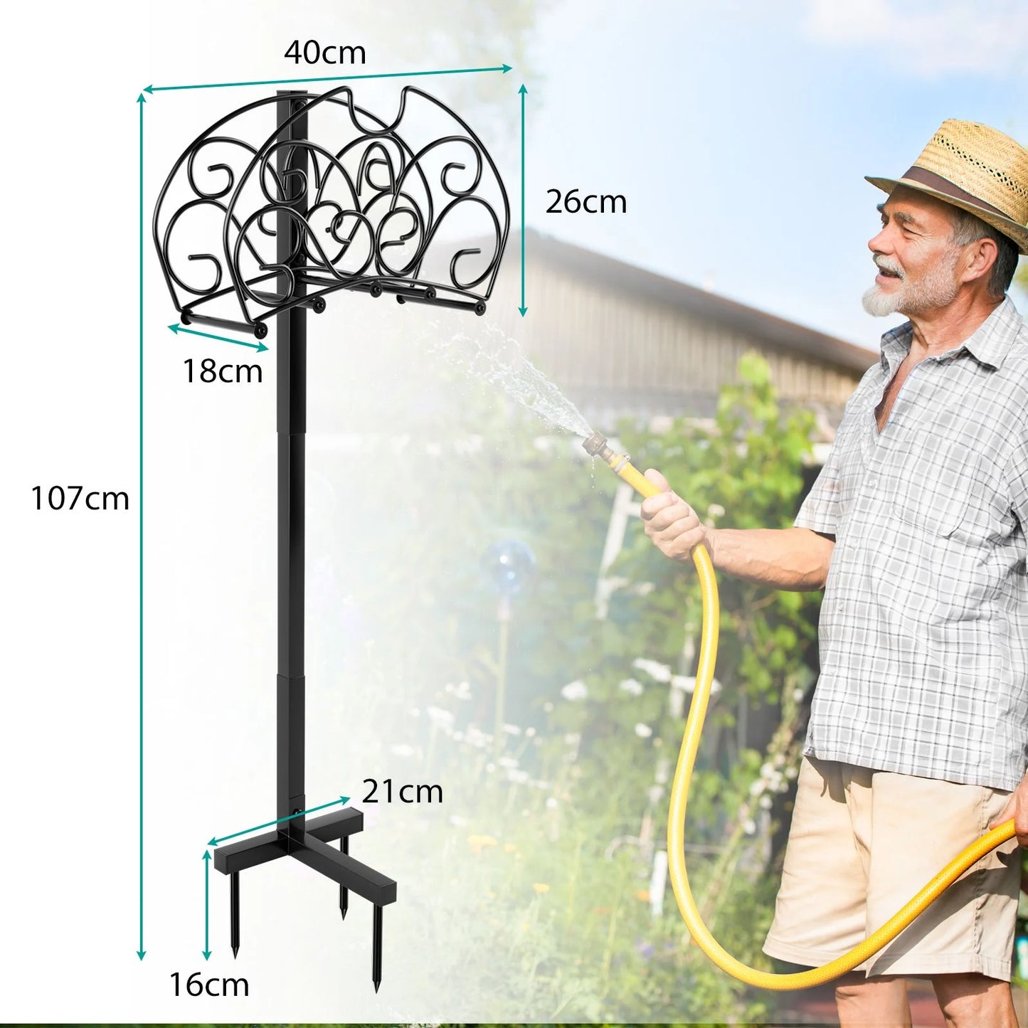 Outdoor Garden Hose Holder for Lawn and Landscape Use