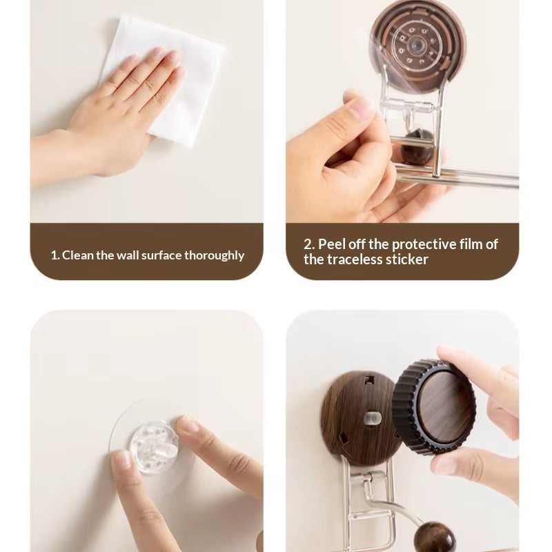 Premium Stainless Steel Wall-Mounted Towel Holder - Non-Piercing Vertical Paper Dispenser for Kitchen & Bathroom