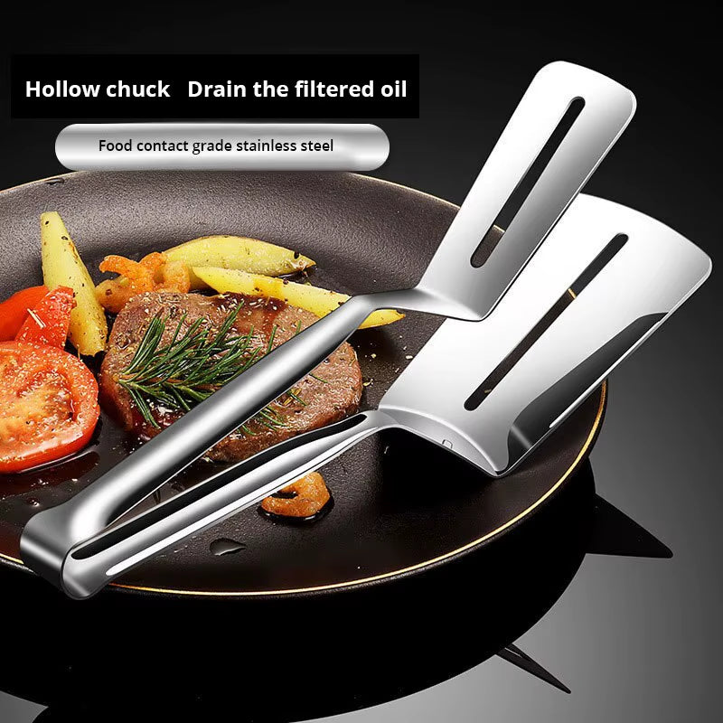 Silvery Stainless Steel Barbecue & Kitchen Tongs