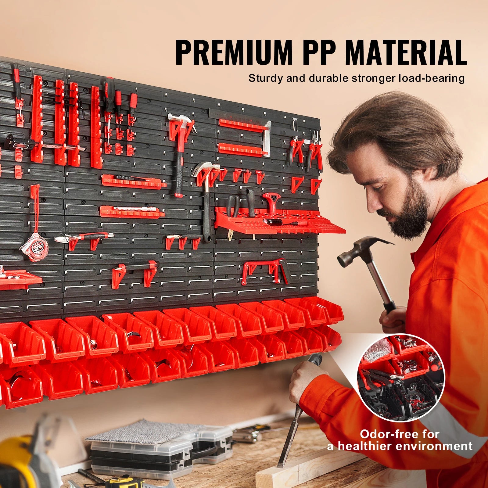 Maximize Your Space with Our Wall Mounted Storage Bins - 30/48 Bin Parts Rack Organizer for Garage, Tools, and More!