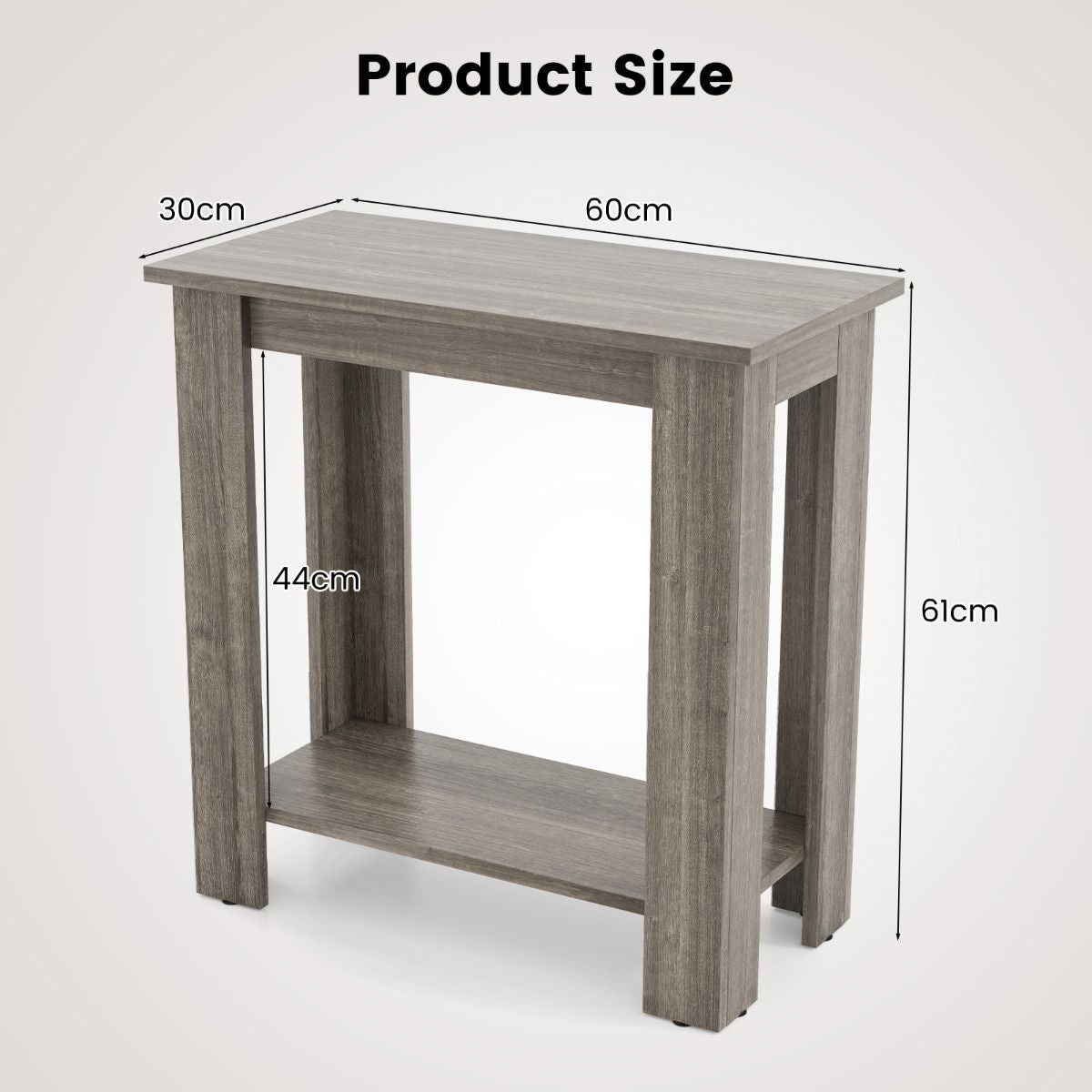 Stylish 2-Tier End Table with Storage Shelf for Small Spaces