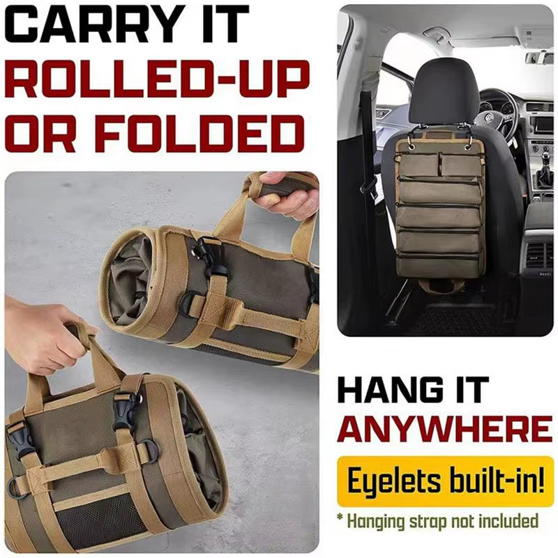 Professional Multi-Pocket Waterproof Tool Bag - Versatile Rolled Storage for Pliers, Wrenches, and More