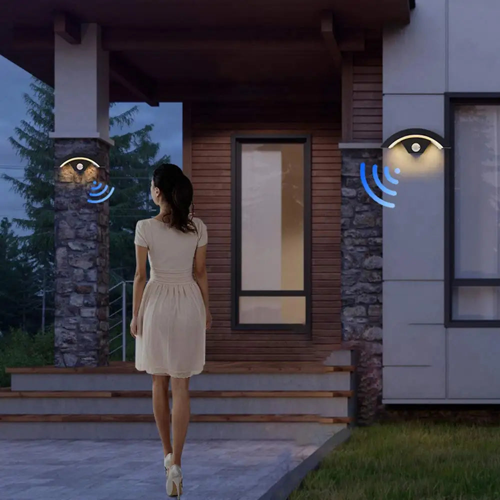 Modern Wall Light 24W Motion Sensor Wall Lamp, 3000K Warm Black Light Wall Lamp, Outdoor Lamp Wall Sconce for Hallways, Gardens