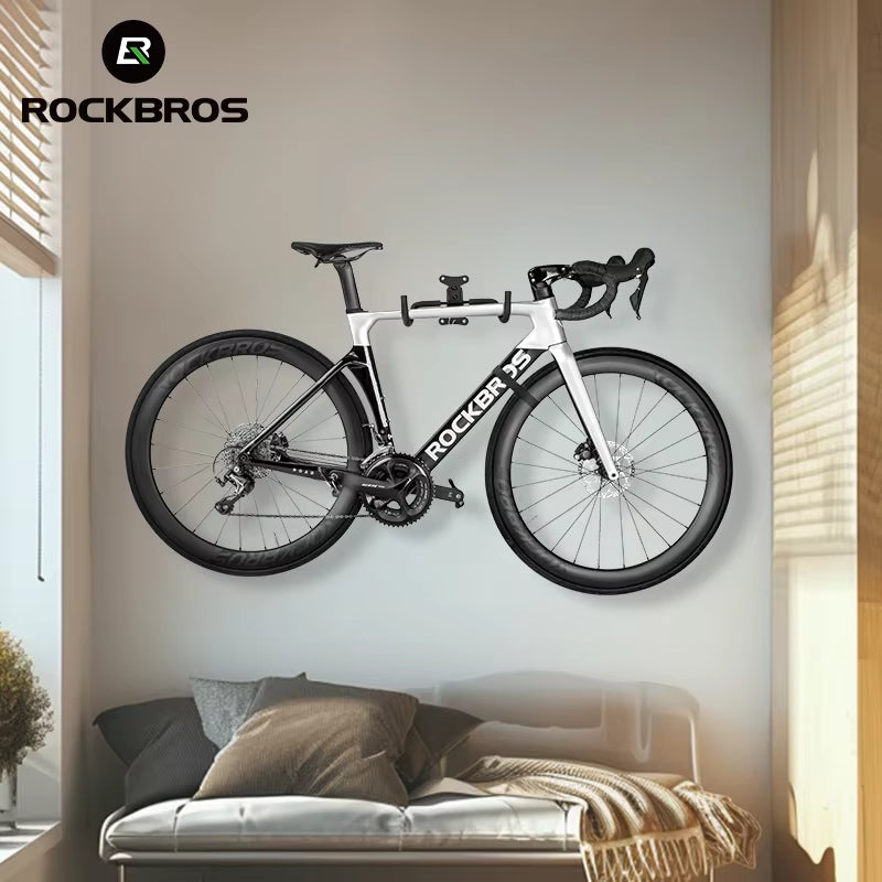 Adjustable Wall-Mount Bike Rack - Heavy-Duty Horizontal Hook for MTB and Road Bikes - Space-Saving Garage Solution